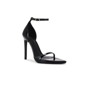 FEMME LA Opera Sandal in Black high stiletto open toe strap heels